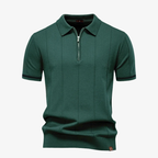 Polo zippé texturé Bremton