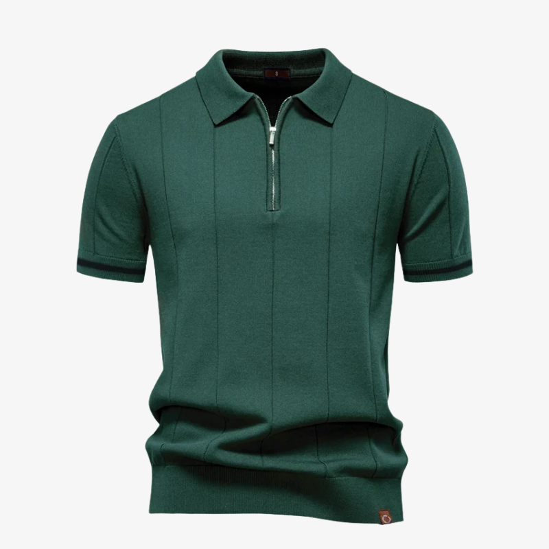 Polo zippé texturé Bremton