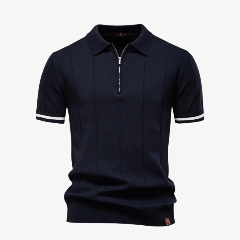 Polo zippé texturé Bremton